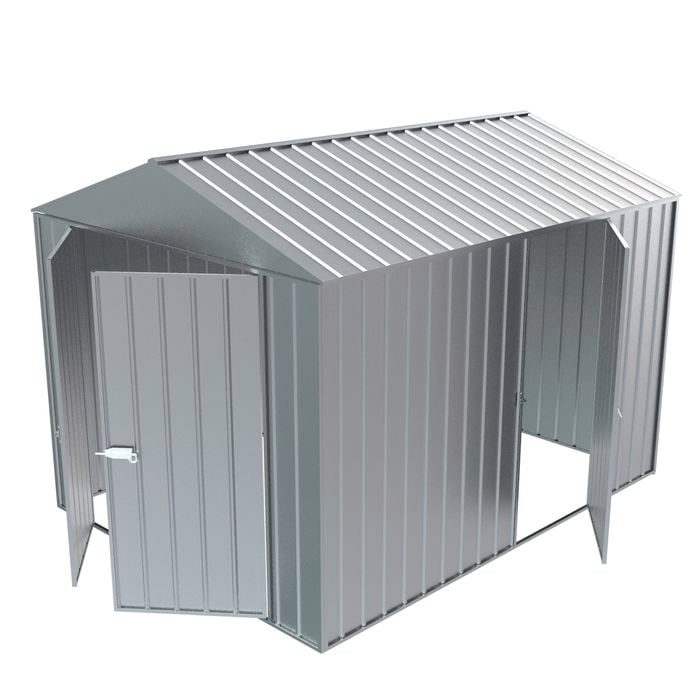 Build-a-Shed 2.3 x 3.0 x 2.3m Gable Single Hinged Side Door Shed - Zinc