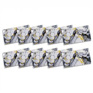 SOGA Peel & Stick Floor and Wall Tiles 30 x 60cm 10 Pack Blue Agate Faux Marble