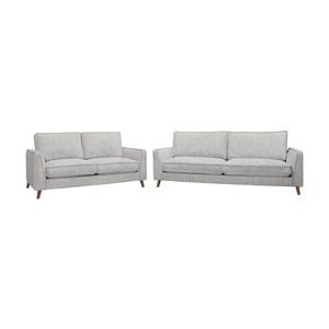 Alexa 3 + 2 Seater Set Fabric Sofa Glacier Light Grey