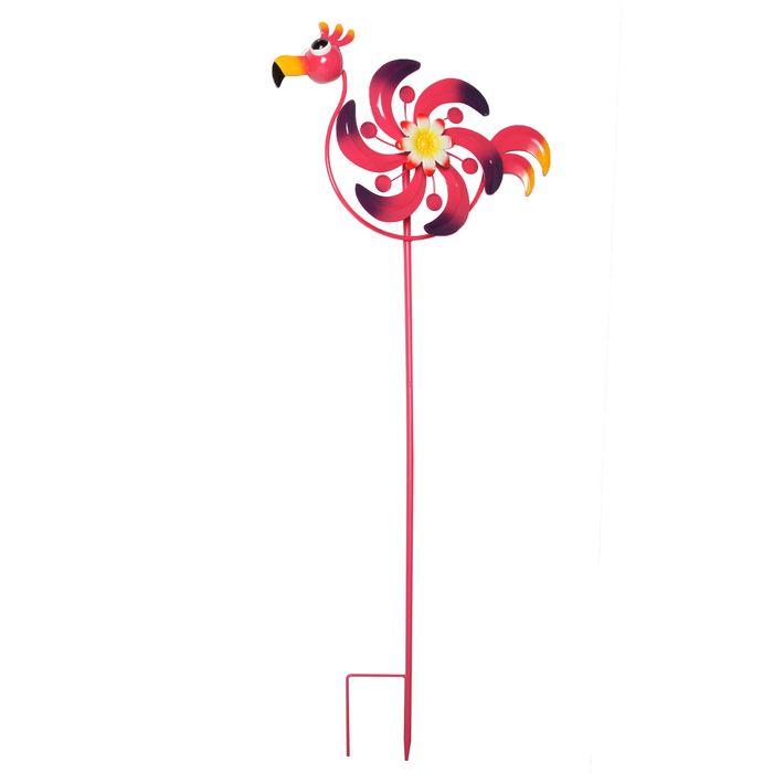 90cm Pink Flamingo Windmill Garden Stake Decoration