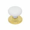 Ikonic White Heritage Door Knob With Brass Rosette