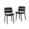 Design Square Set Of 2 Ofir PP Fabric Kitchen Dining Side Chairs Black