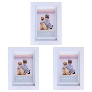3PK Frankie & Me Wooden Border 4x6'' Picture Frame Home/Office Photo Decor White