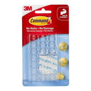 Command Clear Adhesive Decorating Clips - 20 Pack
