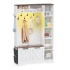 Advwin All-in-One Coat Rack Hall Tree Shoe Cabinet with Flip Drawers White