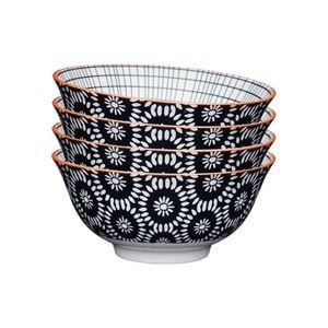4PK Mikasa Does it All Glazed Bowl 15.7cm - Black Tile