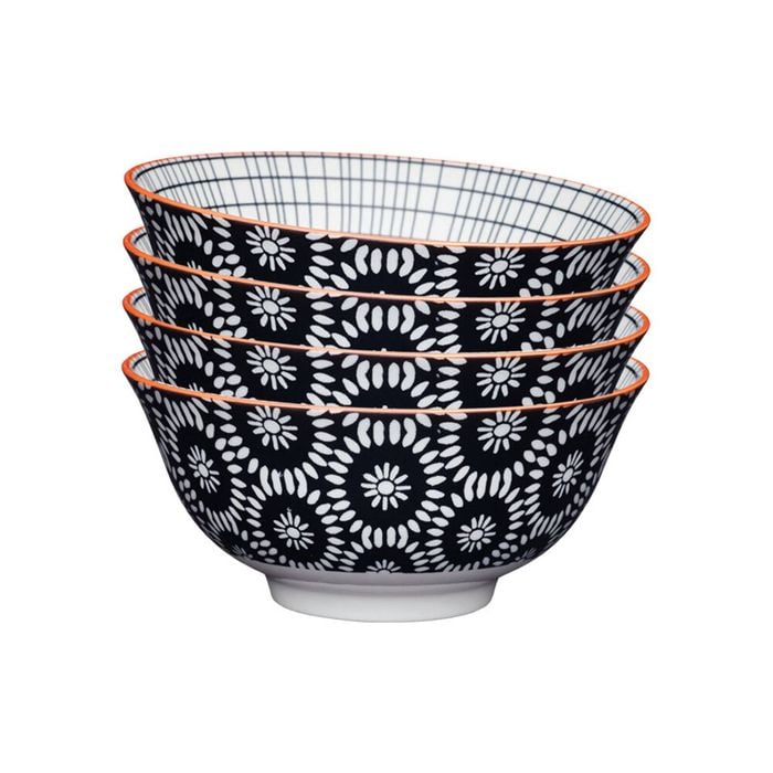4PK Mikasa Does it All Glazed Bowl 15.7cm - Black Tile
