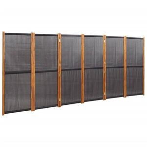 vidaXL 6-Panel Room Divider Black Panel Privacy Screen Partition Separator