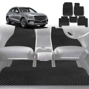 6D Diamond Car Floor Mats for Genesis GV70 2022-Current-Full Set-Black-Outback GT