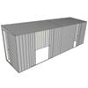 Build-a-Shed 1.5 x 6 x 2m Skillion Double and Single Sliding Side Doors Shed - Zinc