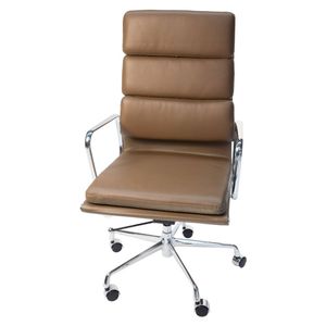 SK Designer Living | Replica Eames Aluminium Group Soft Pad Office Chair High Back - Brown