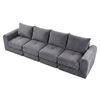 Ufurniture 300cm 4 Seater Sofa Corduroy Modular Compressed Large Couch Recliner No Assembly Grey