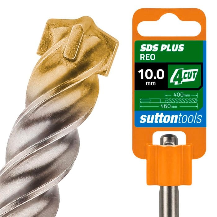 Sutton Tools 10.0 X 460mm 4 Cut SDS Plus Masonry Drill Bit