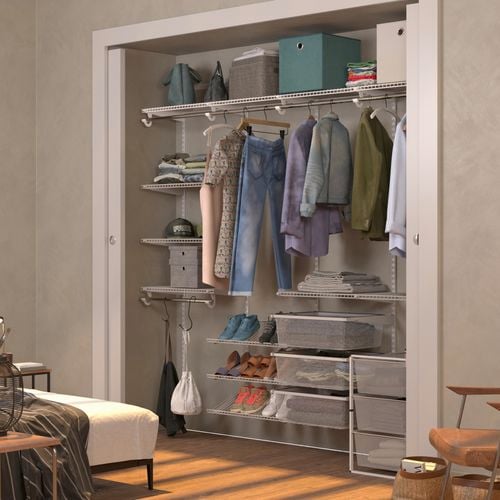 Shelf inside built in closet.