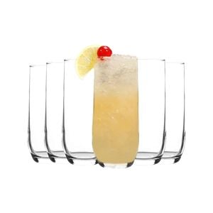 LAV 12 Piece Sude Highball Glasses Set - Modern Long Drink Glass Cocktail Tumblers - 415ml