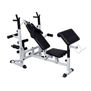 vidaXL Multi Station Weight Bench Gym Press Leg Fitness Ab Set Curls Sit Up