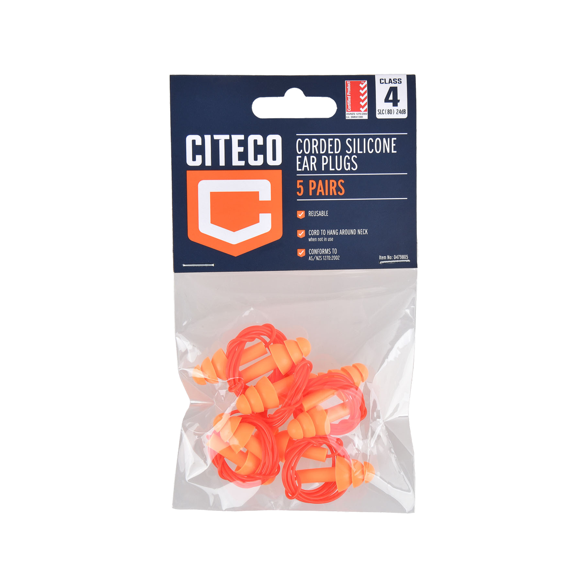 Citeco Class 4 PU Corded Ear Plugs TX-CTC488031-0 - 5 Pack - Bunnings ...