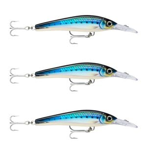3x Rapala 16cm X Rap Magnum Xtreme Shallow Dive Troll Fish Lures -HD BL Sardine
