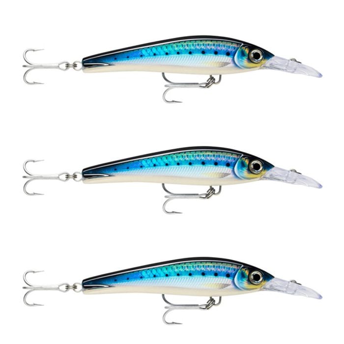 3x Rapala 16cm X Rap Magnum Xtreme Shallow Dive Troll Fish Lures -HD BL Sardine