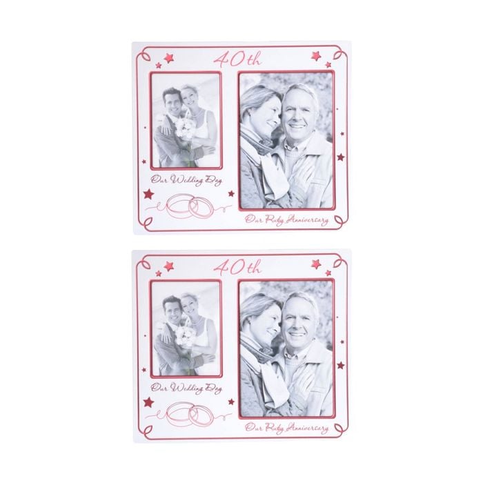 2PK Gibson Gifts 40th Annivers Collage Frame R Home Decor Photo Frames