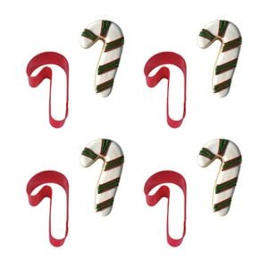 4x R&m Candy Cane Cookie Cutter Polyresin Coated Steel Baking Mould 9cm Red