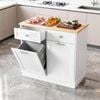 Homfurn Buffet Sideboard With Tilt-out Bin Holder – Kitchen Storage Cabinet, Adjustable Shelf, White & Pine, 100cm