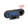 Catzon Led Mirrored Alarm Clock With Projection Dual Alarm Radio