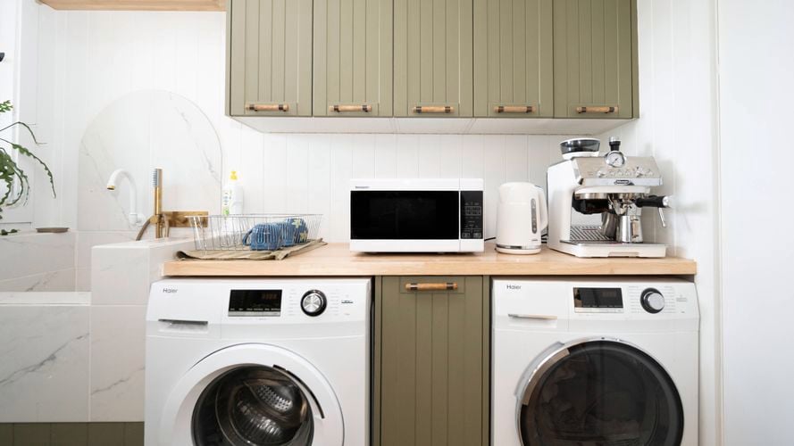  A set up of a temporary cooking area in the laundry to keep things running during your renovation 