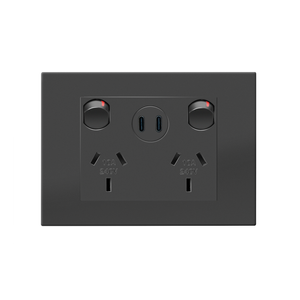 HPM VIVO Double Power Point with Type C+C 15W USB Charger Black