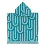 HiLo Kids Hooded Towel Poncho Arcade - Turquoise