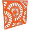 ProtectorAl 300-1200mm x 300-1200mm Orange/Gloss White Sunburst Unframed Composite Deco Panel