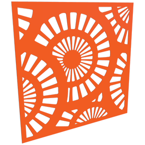 ProtectorAl 300-1200mm x 300-1200mm Orange/Gloss White Sunburst Unframed Composite Deco Panel
