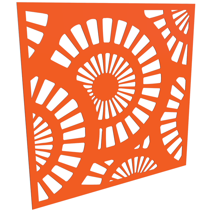 ProtectorAl 300-1200mm x 300-1200mm Orange/Gloss White Sunburst Unframed Composite Deco Panel