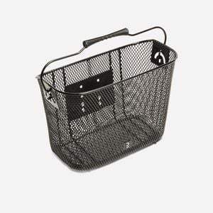 Decathlon - Kids' 9-litre Metal Bike Basket-black - One Size