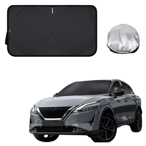 Front Windscreen Sun Shade for Nissan QASHQAI 2022 - Current (J12) - Standard 150 x 85 cm - Black