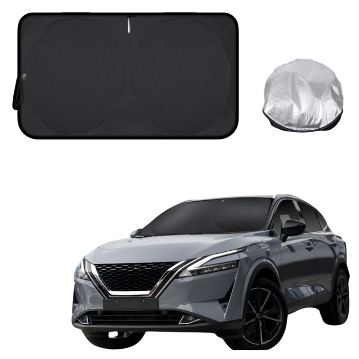 Front Windscreen Sun Shade for Nissan QASHQAI 2022 - Current (J12) - Standard 150 x 85 cm - Black