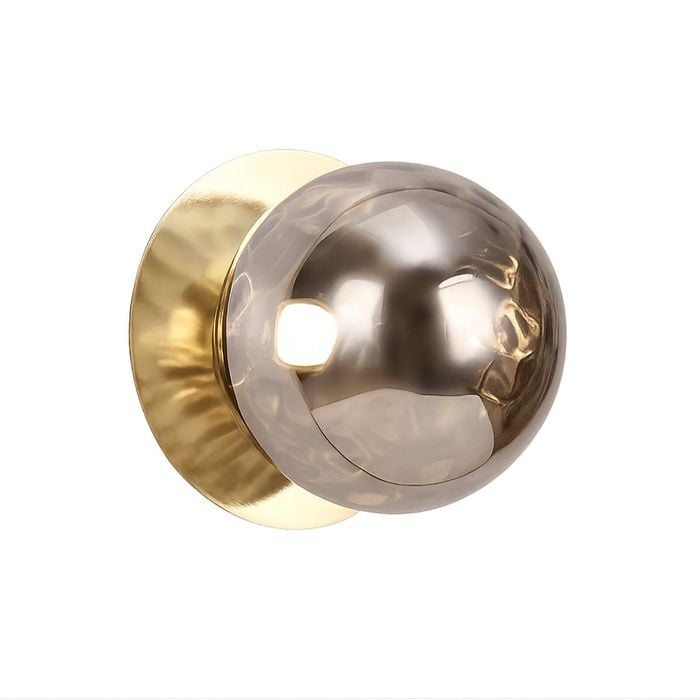 Lexi Lighting Odessa Molten Ripple Glass Led Wall Light With Gold Base - Warm White/large