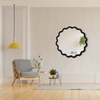 Best World 60cm x 60cm Black Besty Round Curly Mirror
