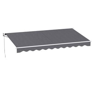 Instahut Retractable Folding Arm Awning Manual Sunshade 4.5Mx2.5M Grey