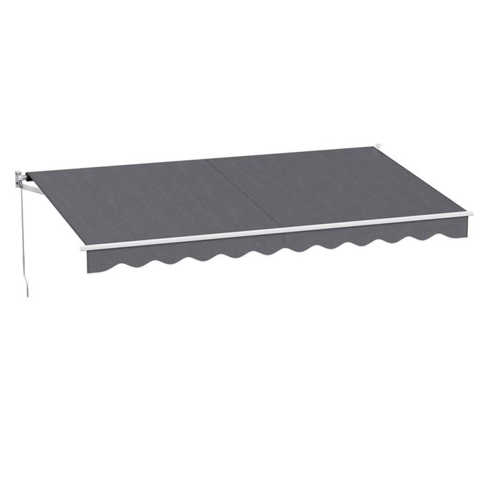 Instahut Retractable Folding Arm Awning Manual Sunshade 4.5Mx2.5M Grey
