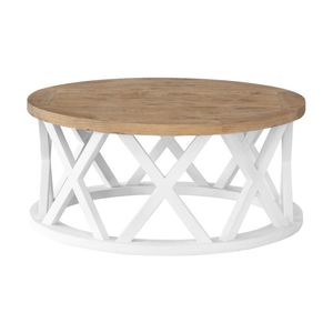 1825 Interiors Byron Round Coffee Table Plantation Timber Two-Tone 100x100x45cm