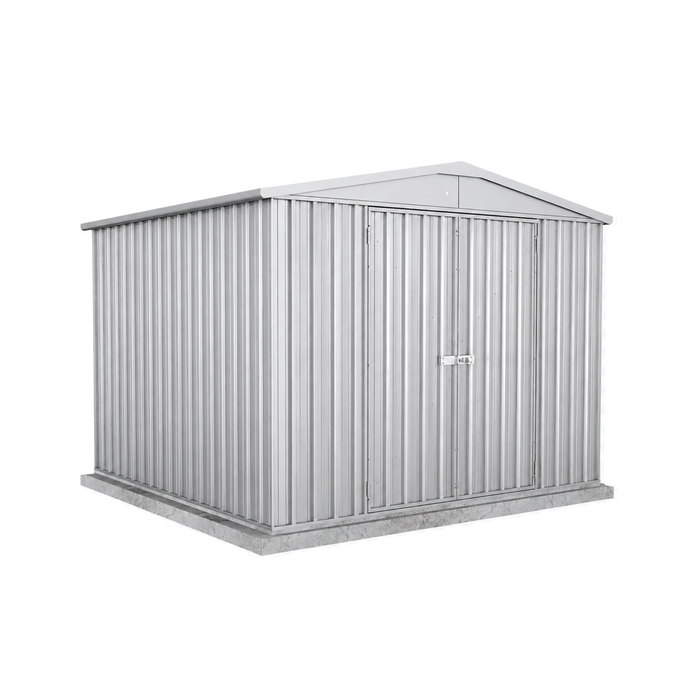 Absco Sheds 3.0 x 2.92 x 2.3m Zincalume Highlander Double Door Garden Shed