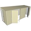 Build-a-Shed 1.5 x 5.2 x 2m Sliding Door Tunnel Shed with 3 Hinged Side Doors - Cream