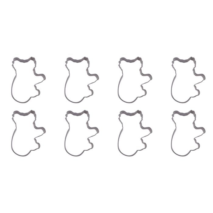8PK R&M Koala Cookie Cutter Polyresin Coated Steel 9.5cm - Grey