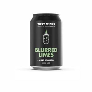 Tipsy Wicks Alcohol Scented Soy Wax Candles 300g/330ml Can Blurred Limes
