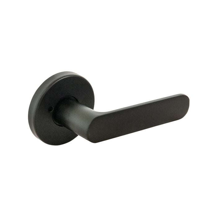 Ikonic Oslo Matte Black Privacy Lever Set - Privacy Matte Black