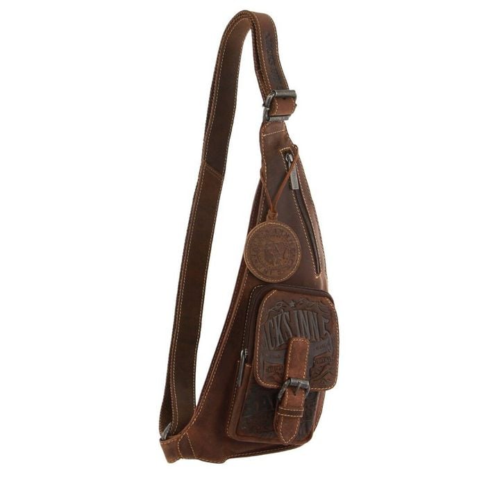 Jack's Inn Vengeance Brown Crazy Horse Leather Sling  Crossbody in Cognac