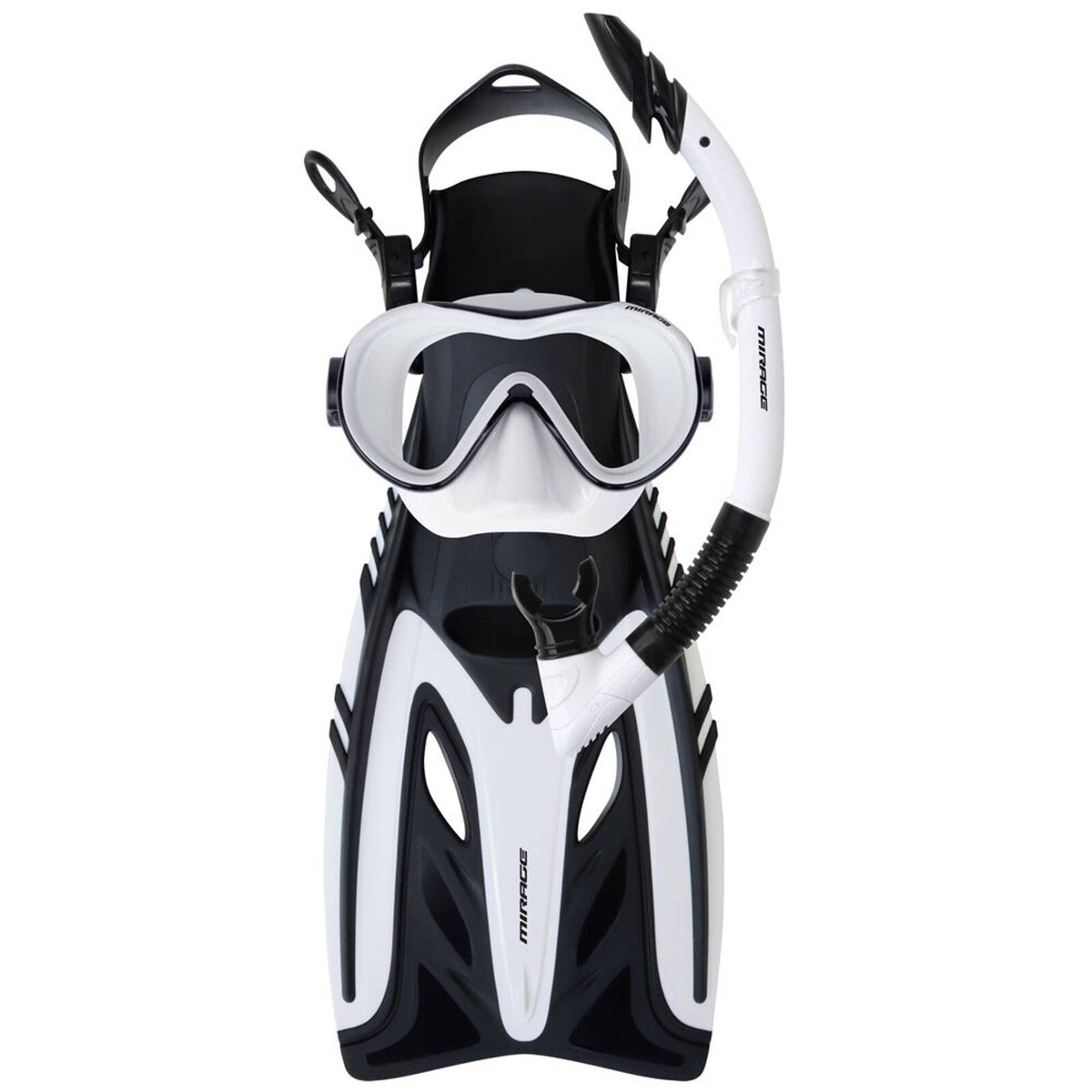 4pc Mirage Rayzor Phantom Silicone Mask/Snorkel/Fins Set S/M White ...