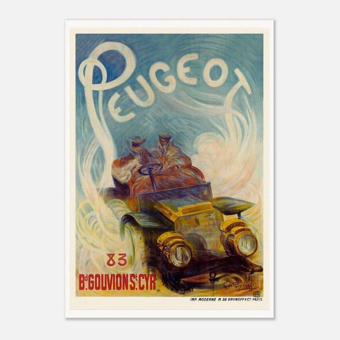 Galrie Classic French Vintage Racing Car Poster for Home Decor, Poster Only, 70 x 100cm (28 x 40inch)