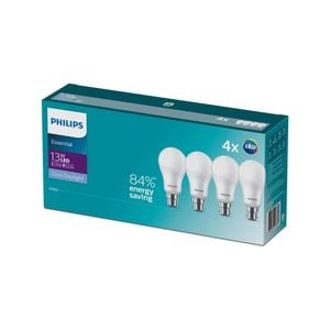 Philips A60 B22 LED 1450lm Cool Daylight 13W Globe - 4 Pack